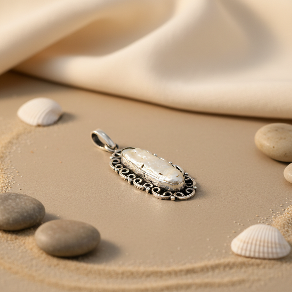 925 Silver Pearl Pendant for Women | Natural Gemstone Jewelry