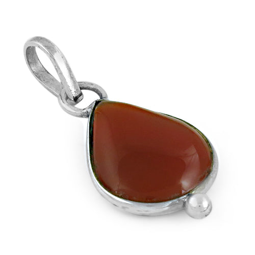 925 Silver Carnelian Teardrop Pendant | Gemstone Jewelry