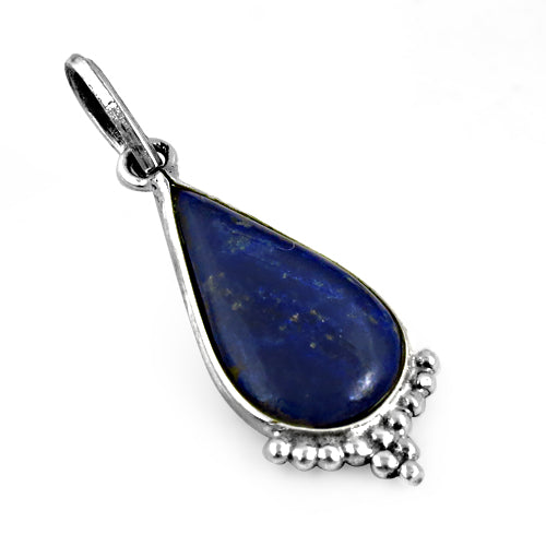 925 Silver Lapis Lazuli Teardrop Pendant for Women | Gemstone Jewelry