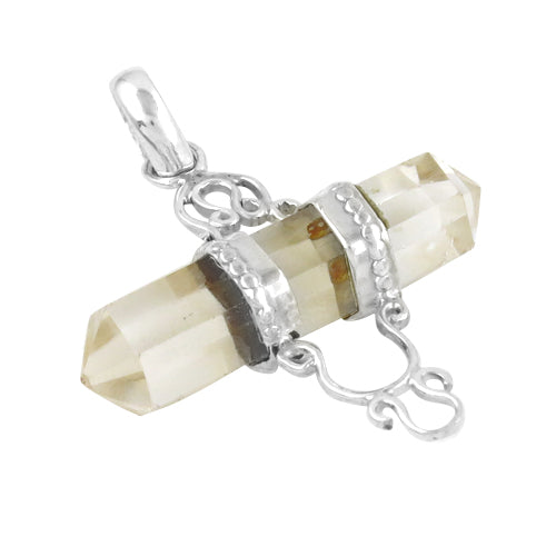 925 Silver Quartz Crystal Pendant | Gemstone Jewelry for Women