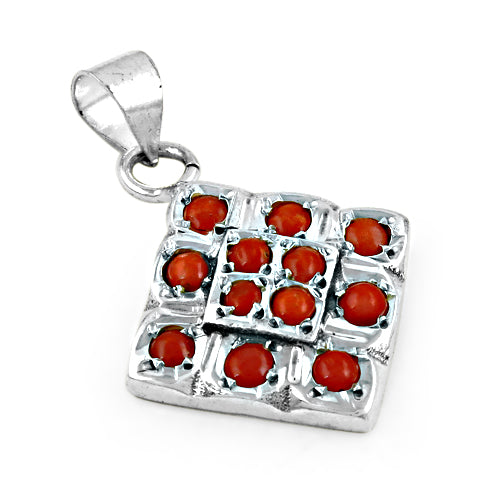 925 Silver Red Gemstone Pendant for Women | Elegant Jewelry