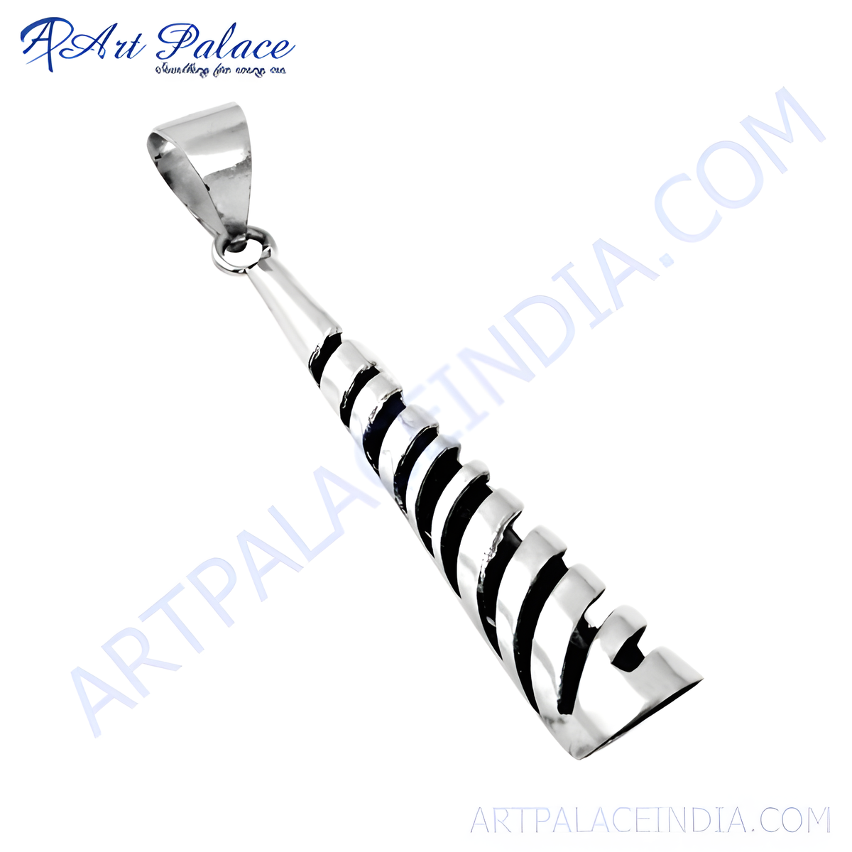 925 sterling silver spiral pendant necklace with a polished finish, perfect for women