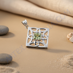 Load image into Gallery viewer, 925 Silver Peridot Celtic Knot Pendant for Women | Gift Jewelry
