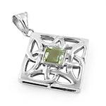 Load image into Gallery viewer, 925 Silver Peridot Celtic Knot Pendant for Women | Gift Jewelry
