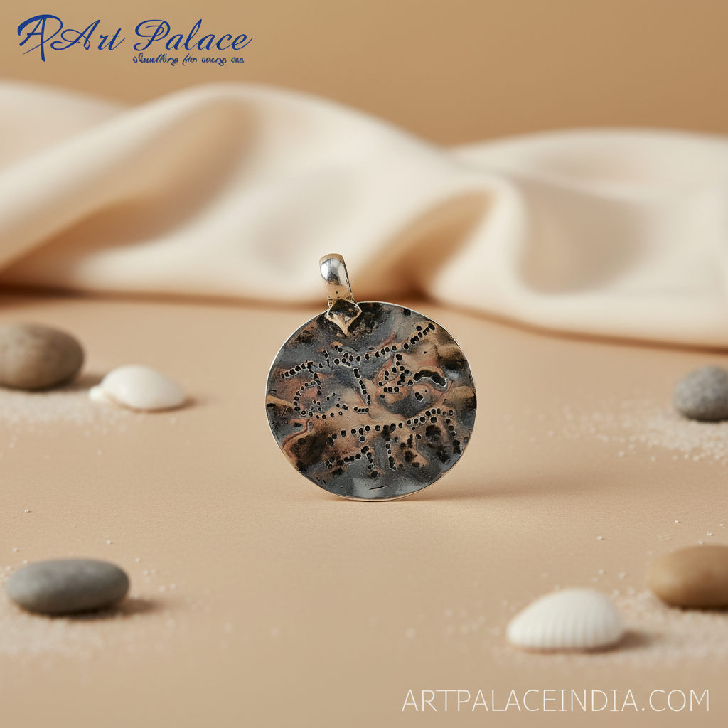 925 Silver Embossed Pendant for Women | Daily Wear Jewelry