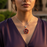 将图像加载到图库查看器中， 925纯银红珊瑚吊坠，女士款 | 日常佩戴饰品
