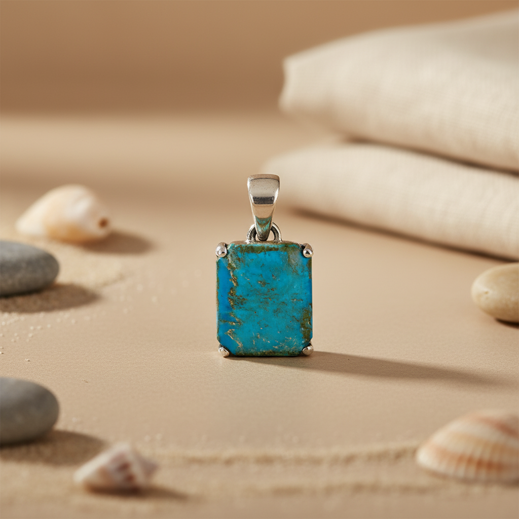 925 Silver Turquoise Pendant for Women | Gemstone Jewelry