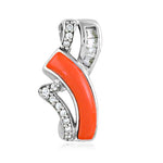 Load image into Gallery viewer, Silver Coral &amp; Diamond Pendant for Women | Fashion Jewelry
