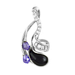 Load image into Gallery viewer, 925 Silver Onyx &amp; Purple Stone Pendant for Women
