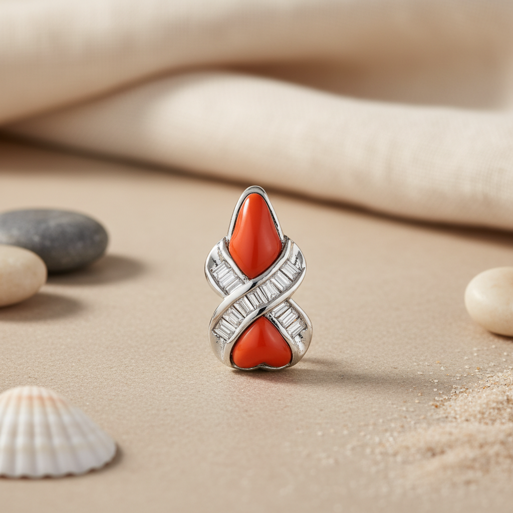 925 Silver & Orange Gemstone Pendant for Women | Fashion Jewelry