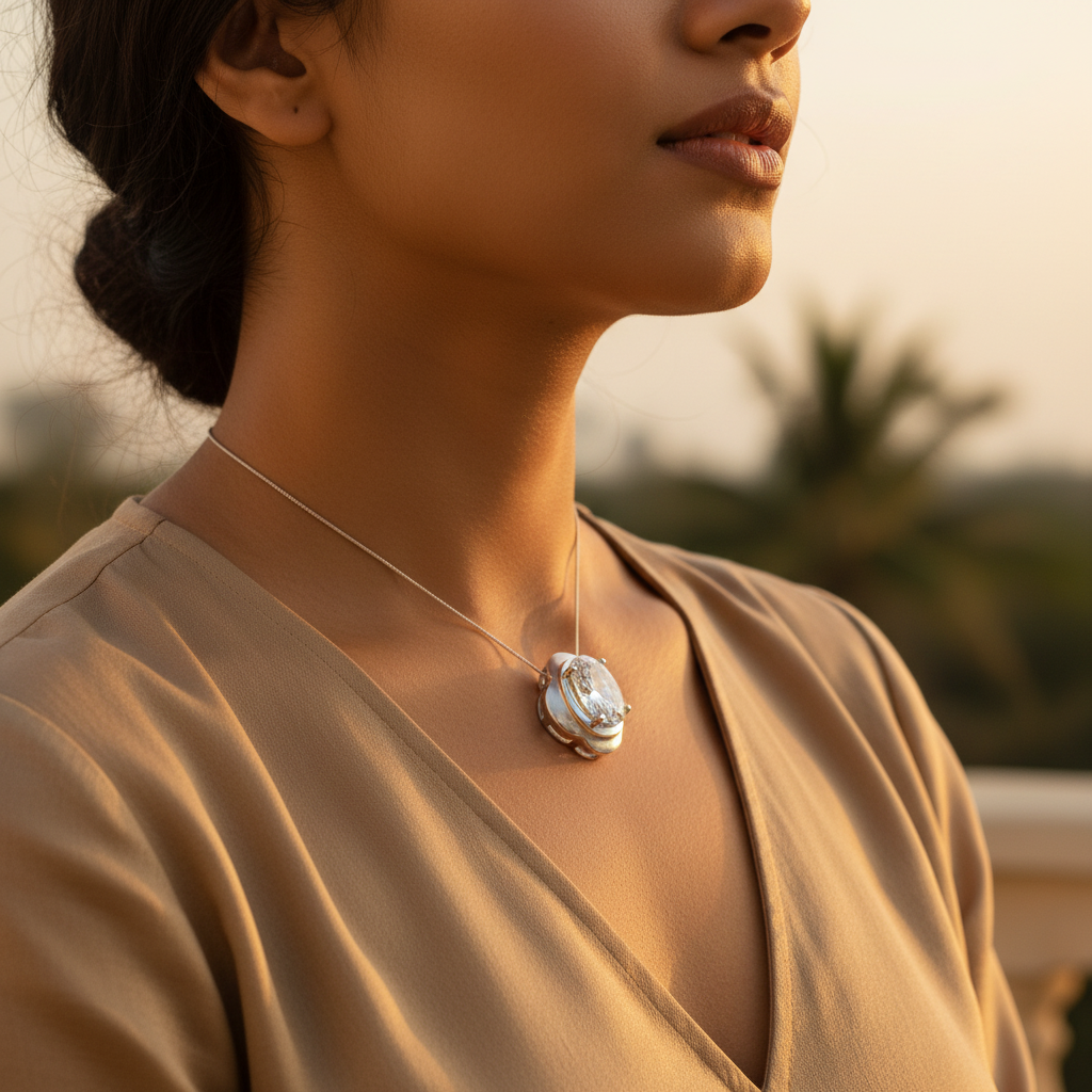 Colgante de plata con circonita cúbica para mujer | Regalo elegante