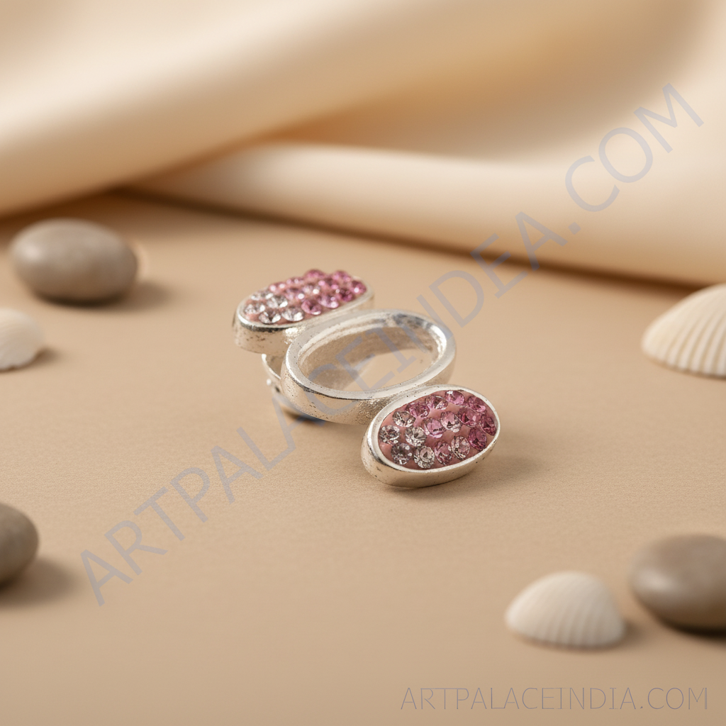 Silver crystal oval ring for women | gift jewelry