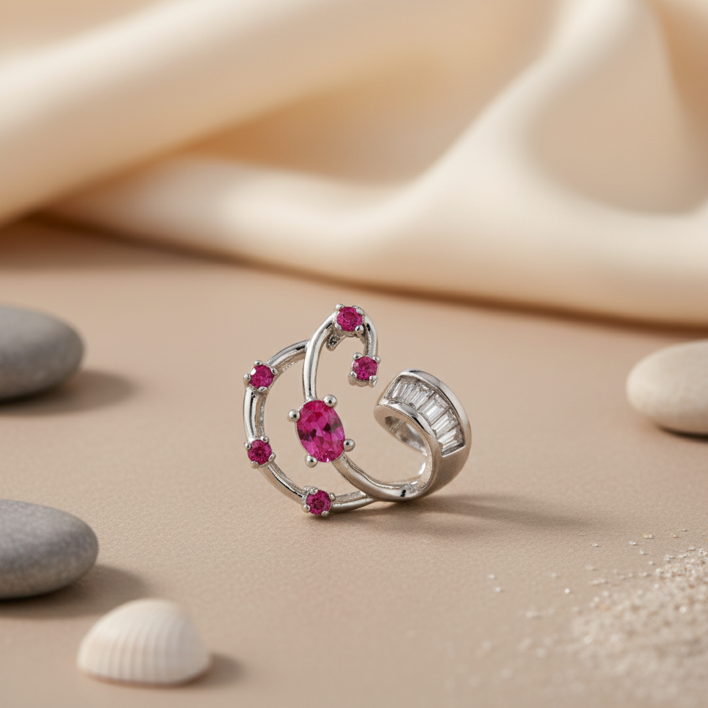 Silver Ruby Ring for Women | Gemstone Ring | Gift