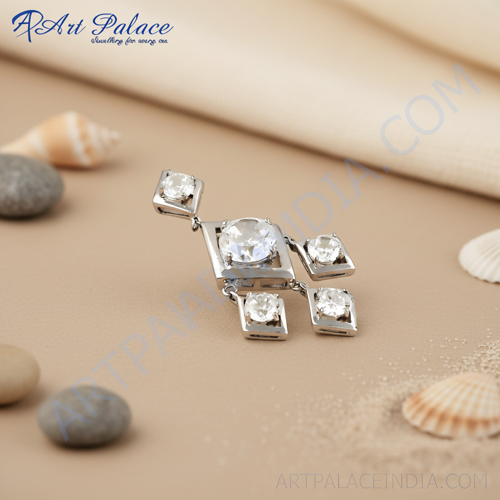 Silver Diamond Pendant Necklace for Women | Gift Jewelry