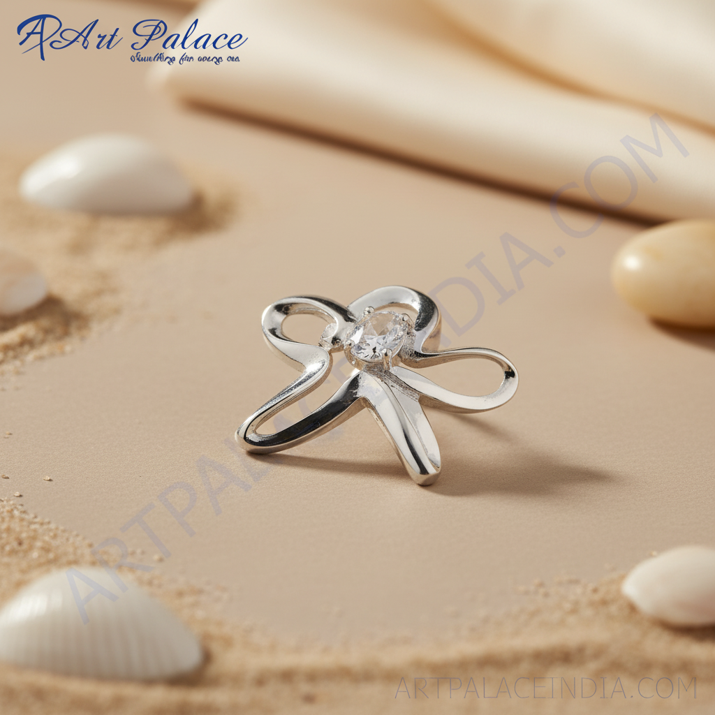 925 silver flower pendant with cubic zirconia | women's jewelry