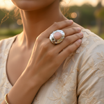 Load image into Gallery viewer, Silver Pearl Ring for Women | Elegant Wedding Jewelry Gift
