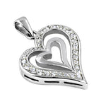 Load image into Gallery viewer, Silver Heart Pendant with Cubic Zirconia | Women's Gift Jewelry
