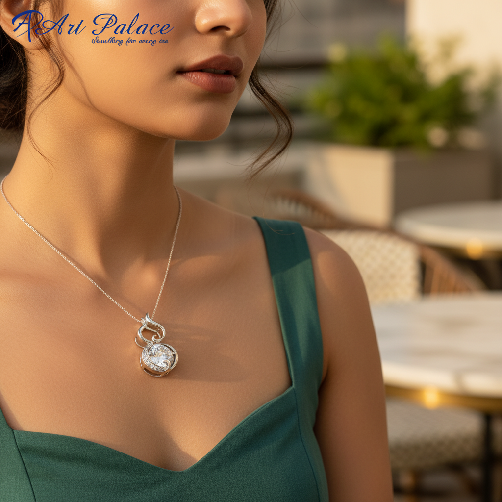 925 Silver Cubic Zirconia Pendant for Women | Elegant Jewelry
