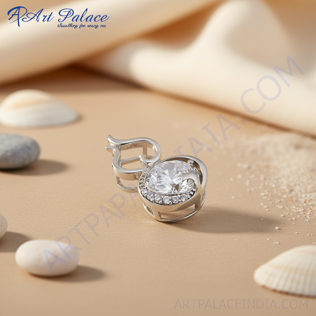 925 Silver Cubic Zirconia Pendant for Women | Elegant Jewelry