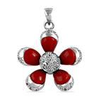 Load image into Gallery viewer, 925 Silver Red Coral Flower Pendant for Women | Gift Jewelry
