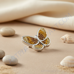 Load image into Gallery viewer, Broche de mariposa de plata | Decorado con cristales | Regalo para ella
