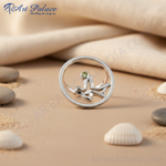 Load image into Gallery viewer, Anillo abstracto de plata 925 con piedra verde | Joyería para mujer
