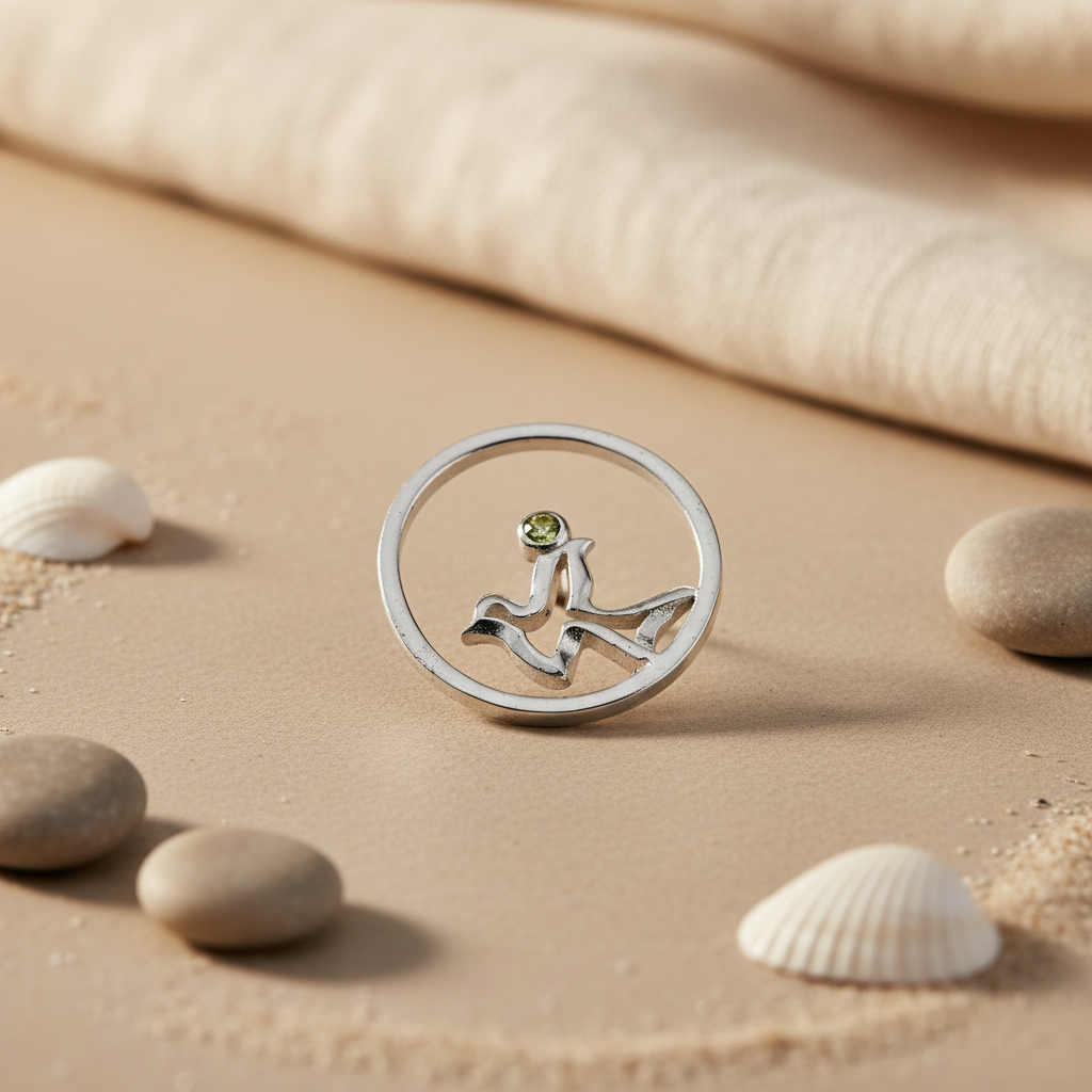 925 Silver Abstract Ring with Green Gemstone | Women's Jewelry