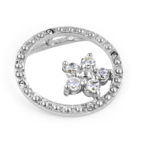 925 Silver Cubic Zirconia Circle Pendant for Women | Gift Jewelry