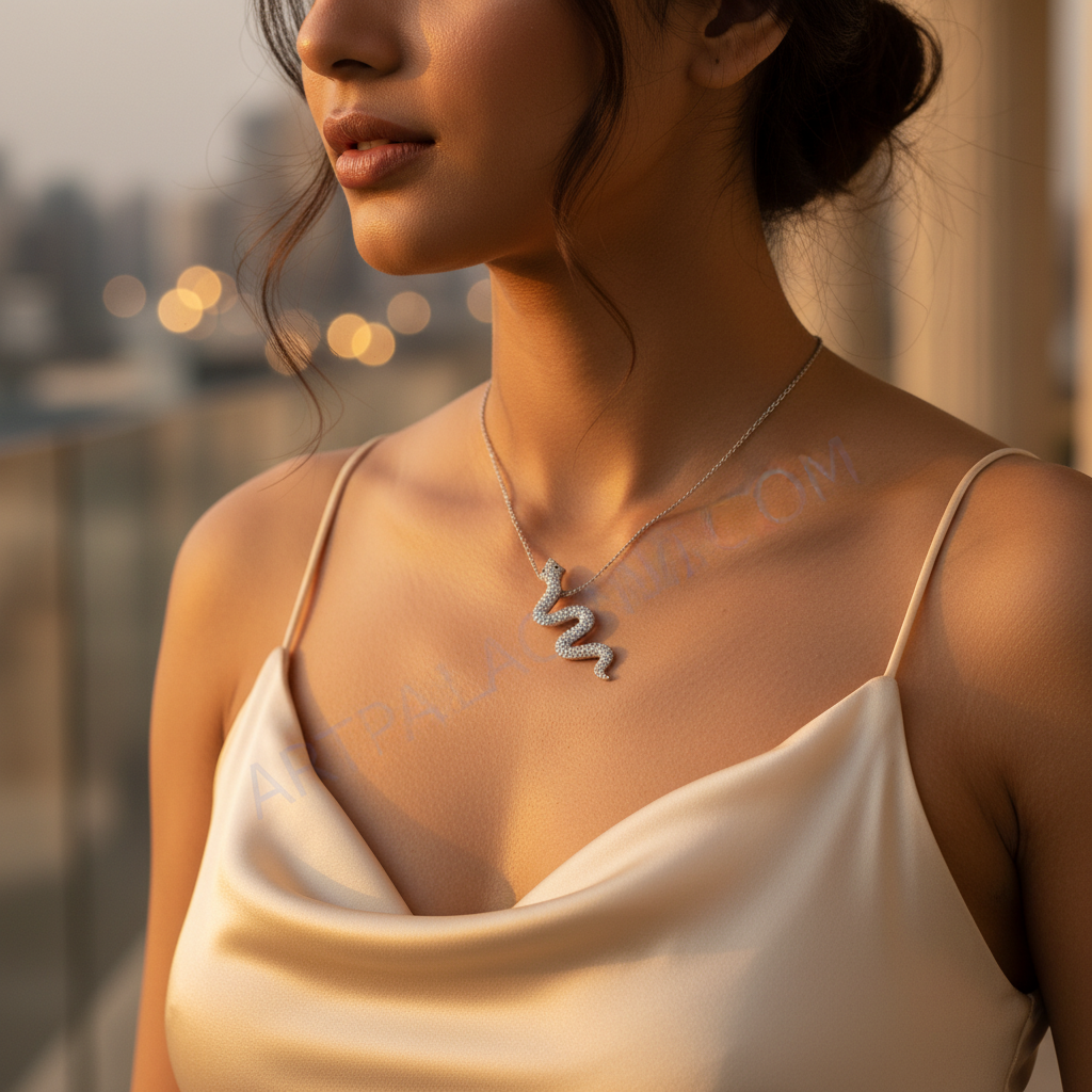 925 Silver Cubic Zirconia Snake Pendant | Women's Jewelry