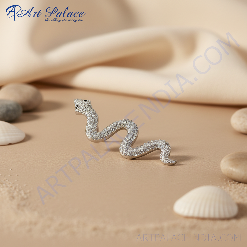 925 Silver Cubic Zirconia Snake Pendant | Women's Jewelry