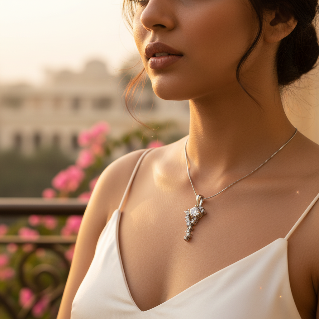 925 Silver Cubic Zirconia Pendant for Women | Fashion Jewelry