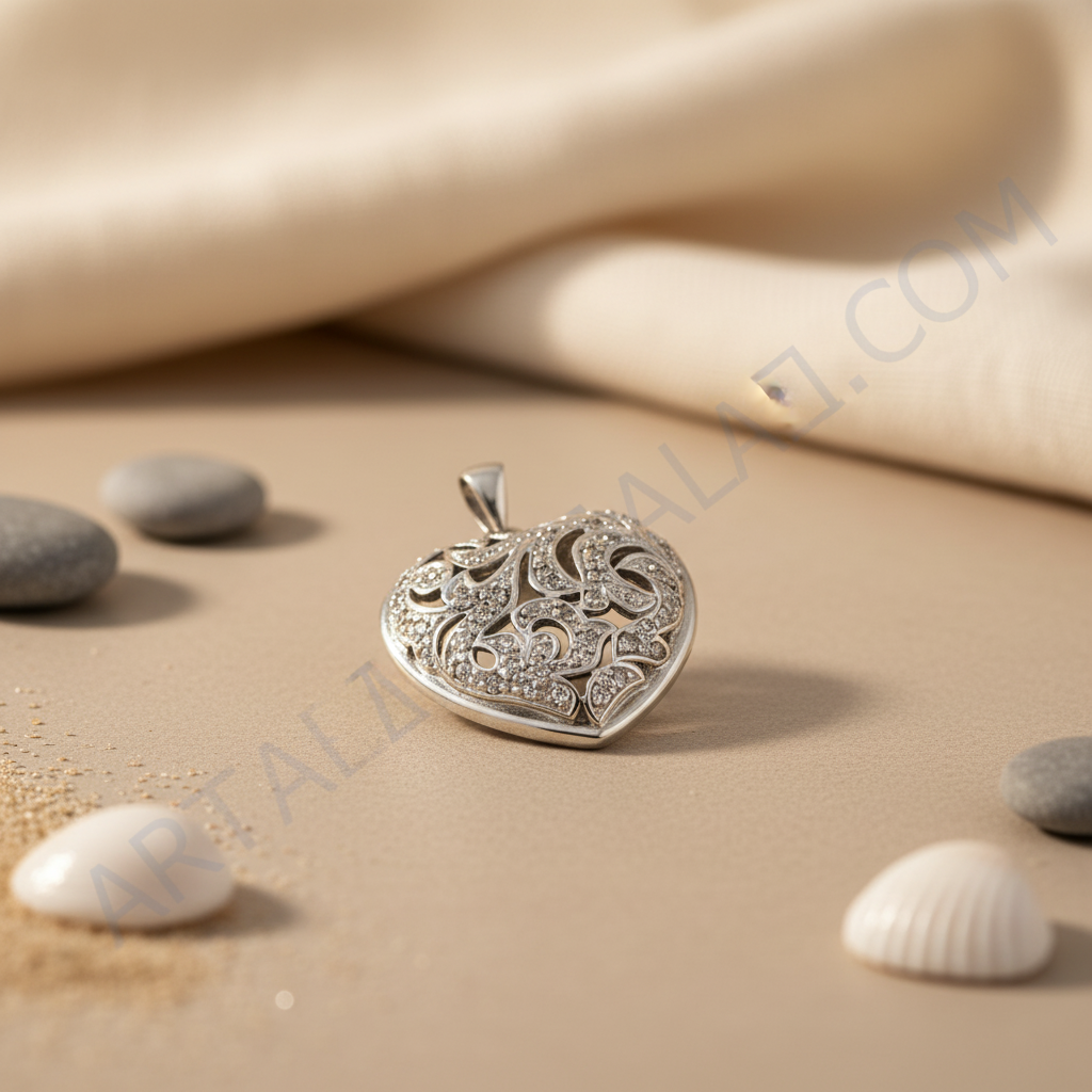 925 Silver Filigree Heart Pendant for Women | Valentine's Gift