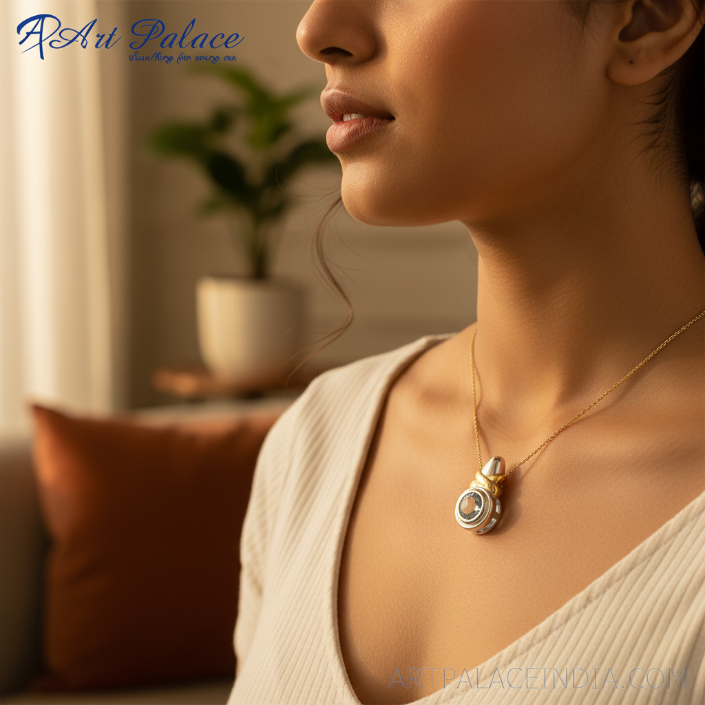 Silver aquamarine pendant for women | gemstone jewelry gift