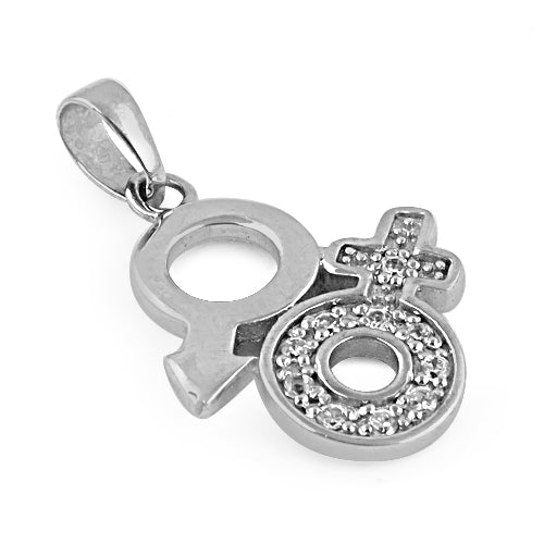 925 Silver Intersex Symbol Pendant | Gender Identity Jewelry