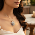 将图像加载到图库查看器中， 925 Silver Sapphire &amp; CZ Leaf Pendant for Women | Gift

