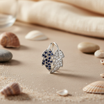 将图像加载到图库查看器中， 925 Silver Sapphire &amp; CZ Leaf Pendant for Women | Gift
