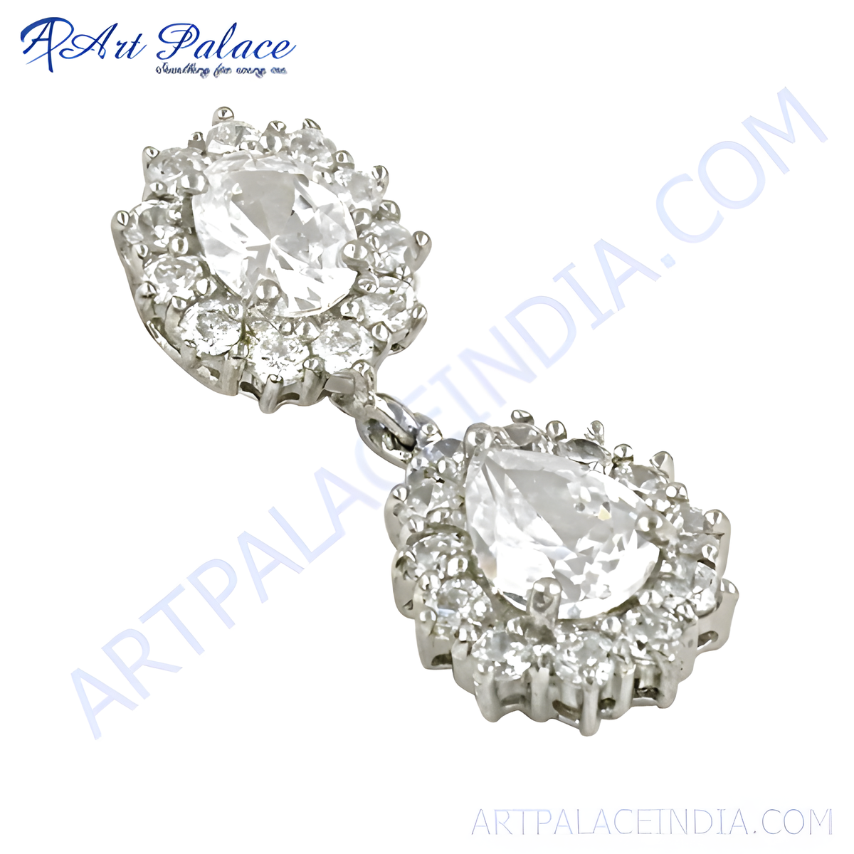 925 sterling silver dangle earrings featuring sparkling cubic zirconia stones