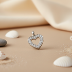 将图像加载到图库查看器中， 925 Silver Heart Pendant with White Gemstones | Women's Jewelry
