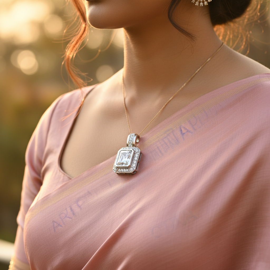 925 silver cubic zirconia pendant | women's diamond pendant necklace