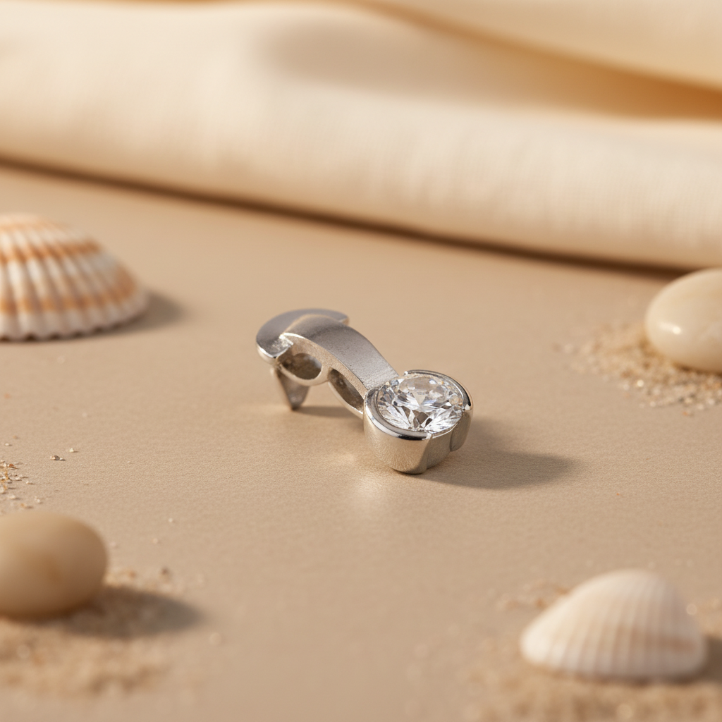 Colgante de plata con circonita cúbica para mujer | joyería moderna