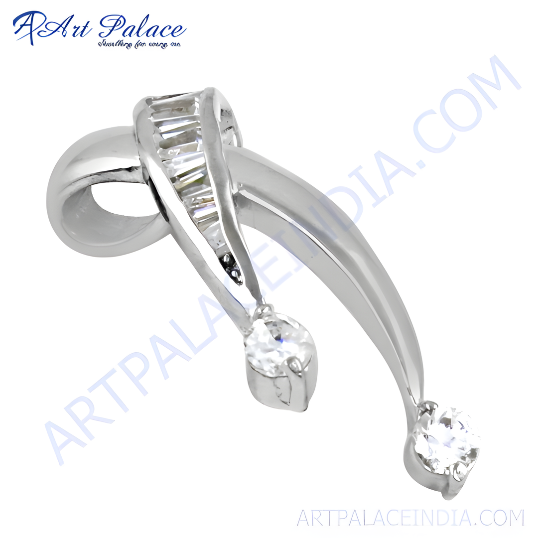 925 sterling silver pendant featuring diamonds for women