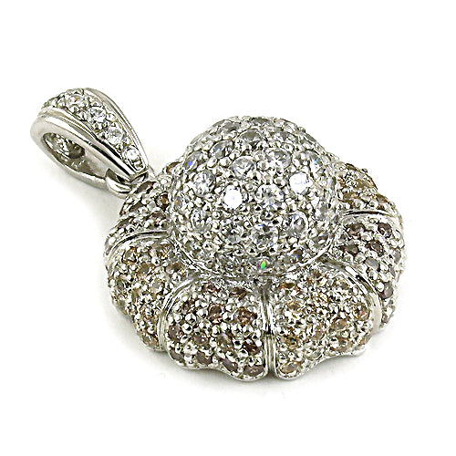 Silver Flower Pendant with Cubic Zirconia | Women's Jewelry Gift
