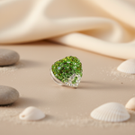 将图像加载到图库查看器中， Green Crystal Heart Brooch Pin | Women's Fashion Jewelry
