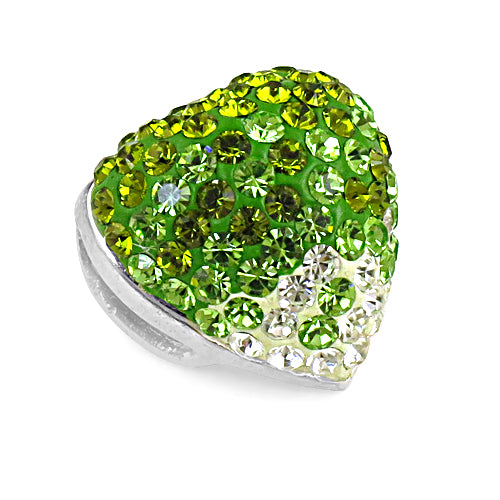 Green Crystal Heart Brooch Pin | Women's Fashion Jewelry