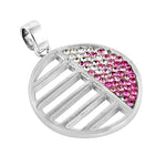 Load image into Gallery viewer, 925 Silver Circle Pendant with Crystals for Women | Gift Jewelry
