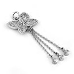 Load image into Gallery viewer, 925 Silver Cubic Zirconia Flower Pendant | Dangle Necklace

