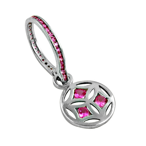 925 silver pink ruby pendant for women | gemstone jewelry