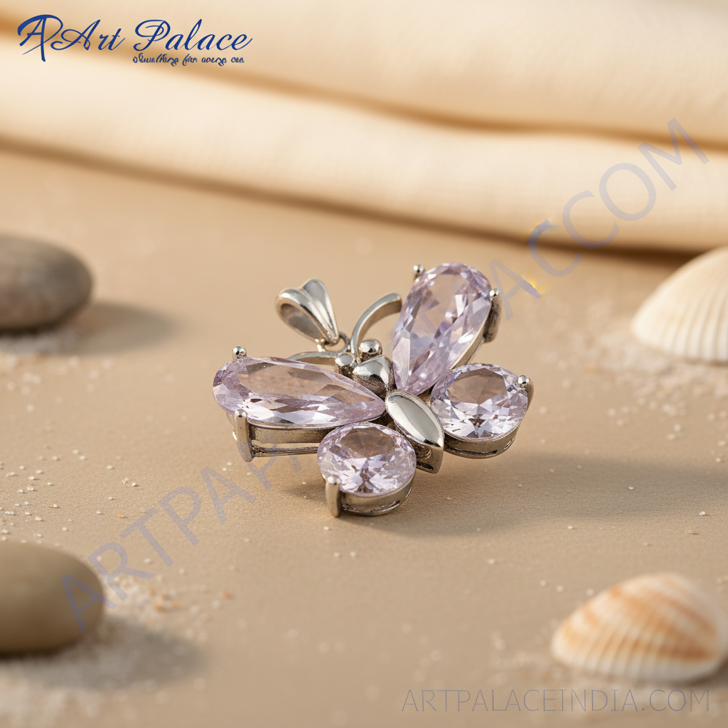 Silver Gemstone Pendant for Women | Teardrop Jewelry Gift