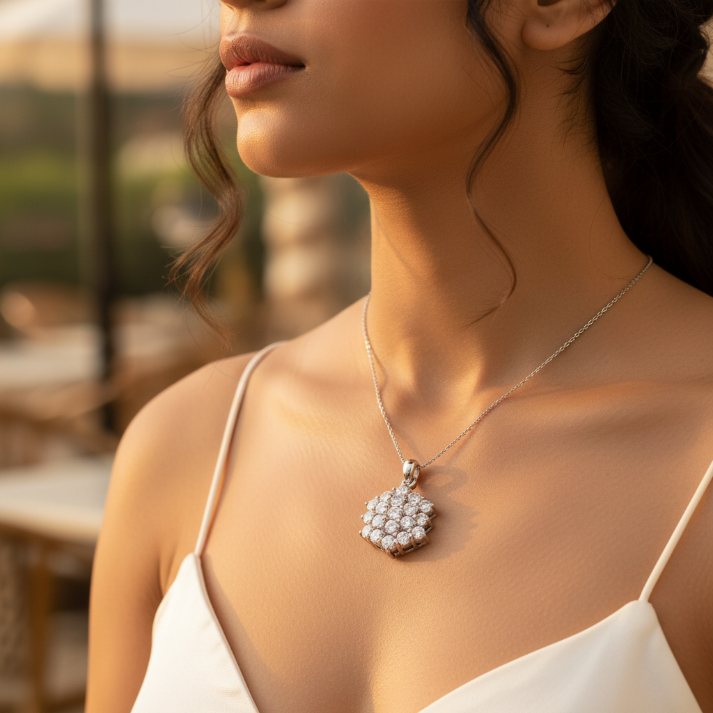 925 Silver Cubic Zirconia Pendant | Women's Gift Jewelry