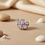 Load image into Gallery viewer, 925 Silver Amethyst Flower Pendant for Women | Gift Jewelry
